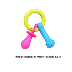 Super Dog Dog Toys Rubber Teething Pacifier With Bell C003