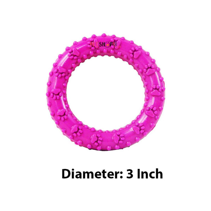 Super Dog Toys Paw Printed Rubber Ring Small