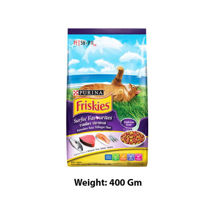 Purina Friskies Adult Dry Cat Food Surfin Favorites 400 Gm