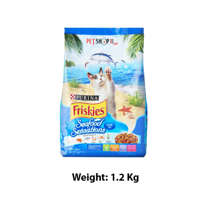 Purina Friskies Adult Dry Cat Food Seafood Sensations 1.2 Kg