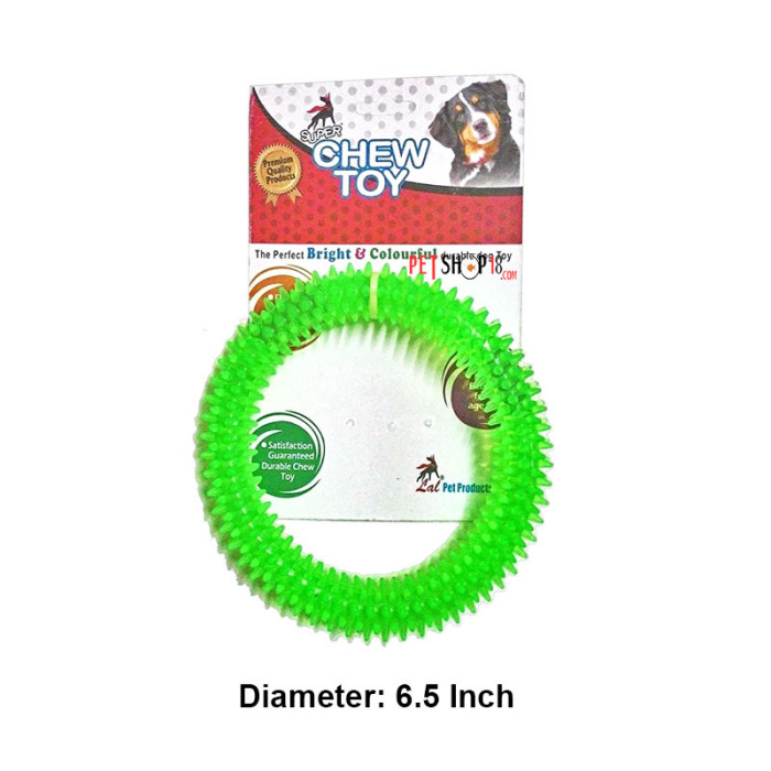 Super Dog Dog Toy Spiky Transparent Rubber Ring