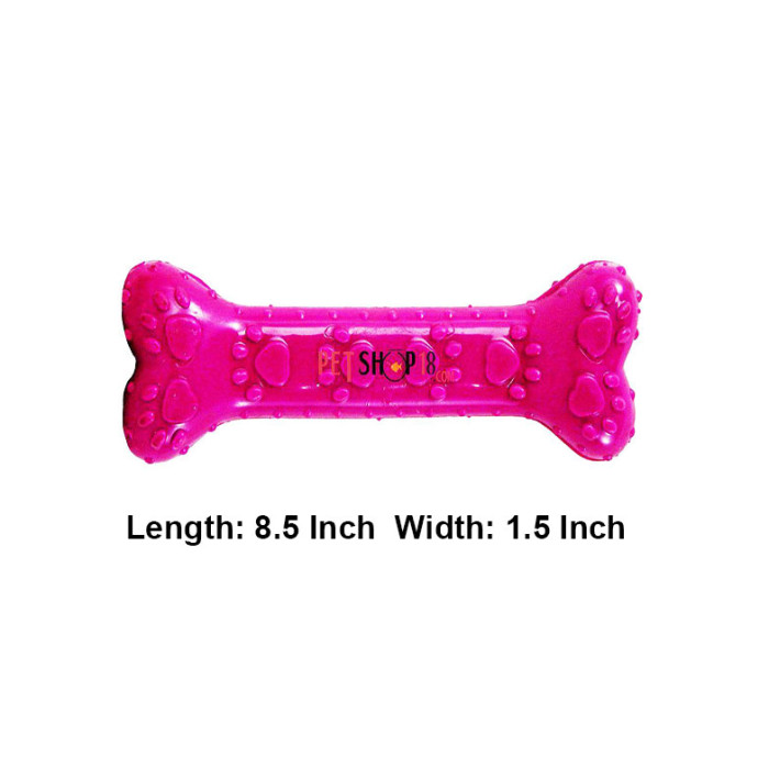 Super Dog Dog Toy Paw Printed Rubber Bone Large