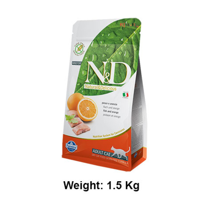 Farmina ND Cat Food Fish And Orange Grain Free Formula 1.5 Kg