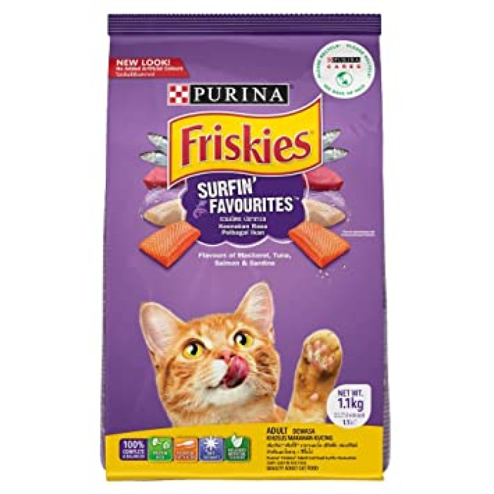 Purina Friskies Adult Dry Cat Food Surfin Favorites 1.1 Kg
