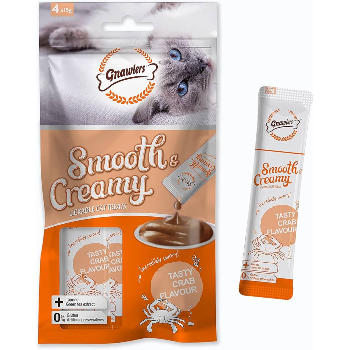 Gnawlers Lickable Cat Treats Tasty Crab Flavour 60 Gm