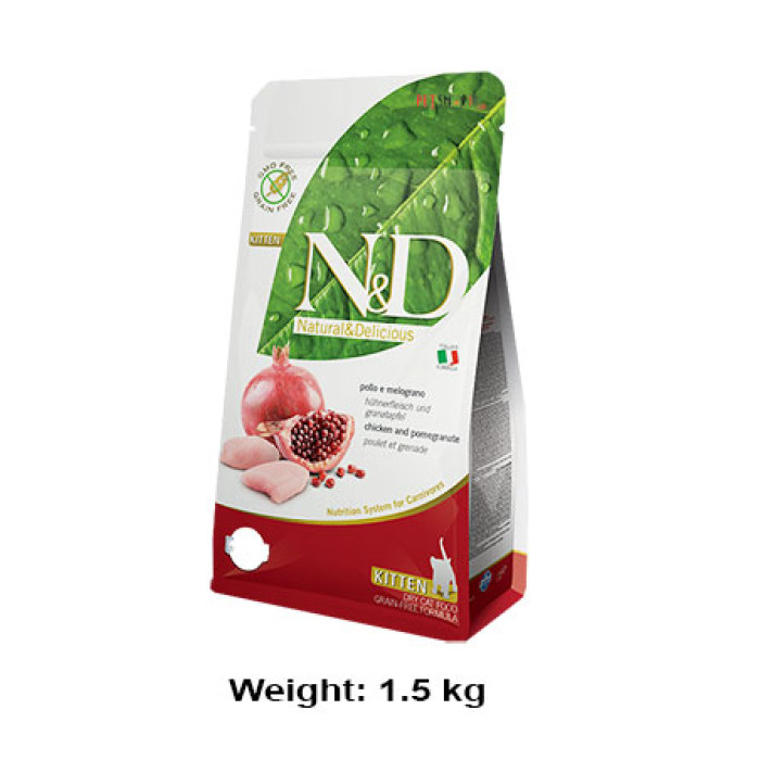 Farmina ND Kitten Food Chicken And Pomegranate Grain Free Formula 1.5 Kg