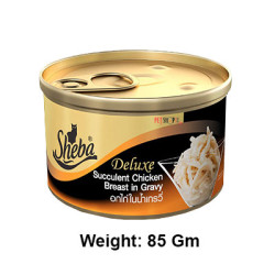 Sheba Deluxe Cat Treats Succulent Chicken Breast In Gravy Can 85 Gm