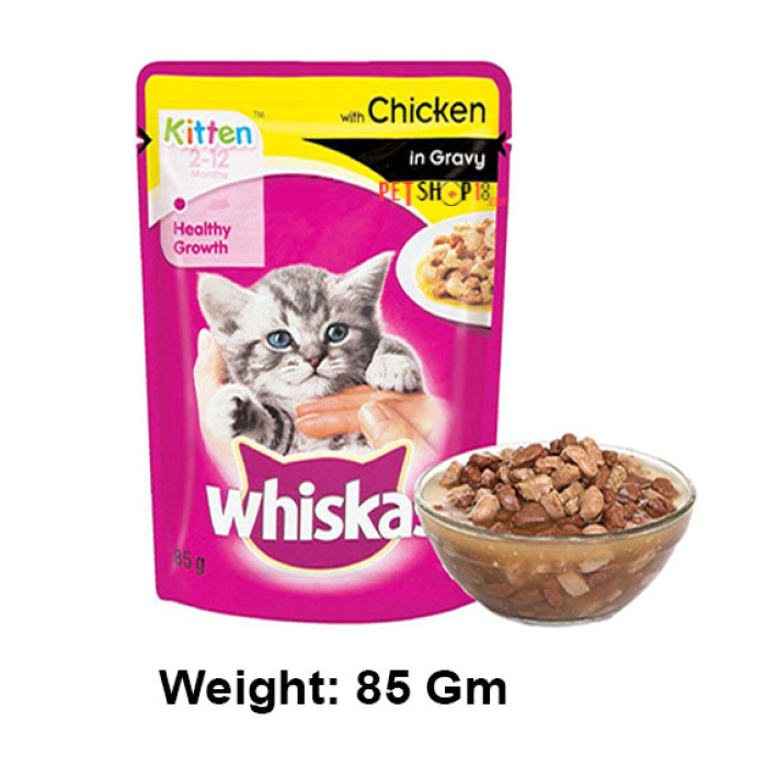 Whiskas Kitten Treat Chicken In Gravy Pouch 85 Gm