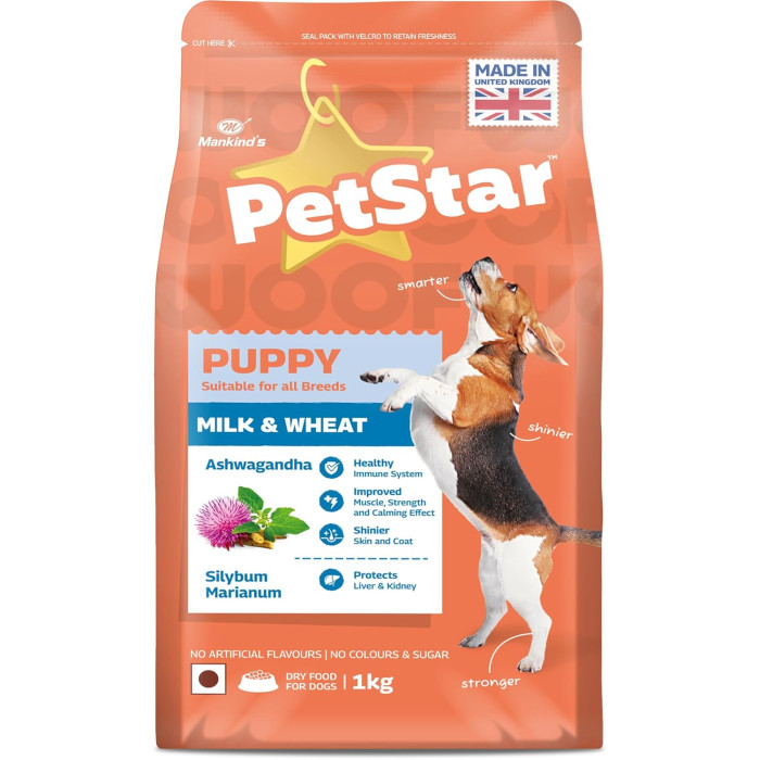Mankinds Petstar puppy Food Milk And Wheat 10 Kg