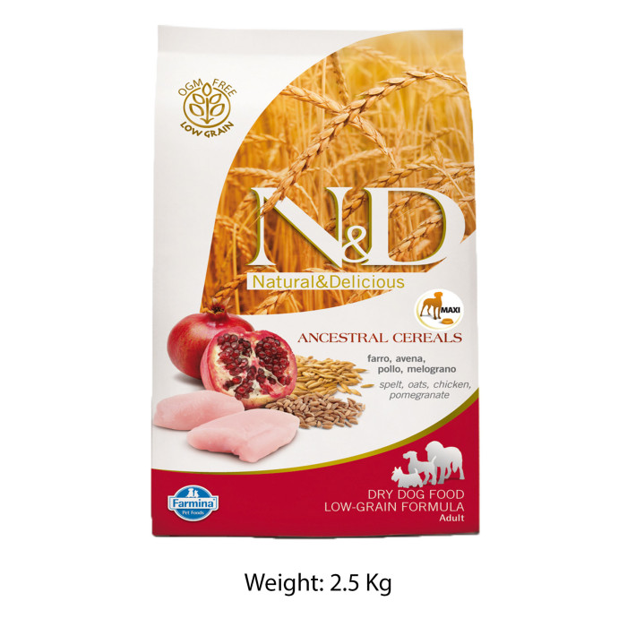 Farmina ND Maxi Adult Dog Food Chicken And Pomegranate Low Grain 2.5 Kg