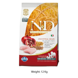 Farmina ND Medium Adult Dog Food Chicken And Pomegranate Low Grain 12 Kg