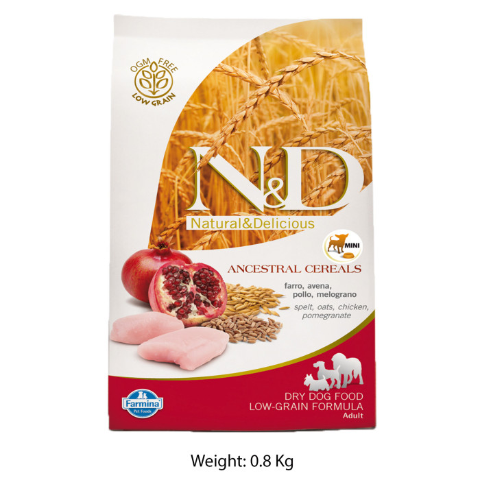 Farmina ND Mini Adult Dog Food Chicken And Pomegranate Low Grain 800 Gm