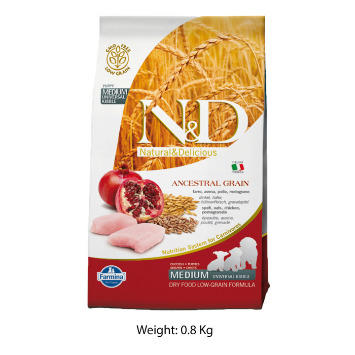 Farmina ND Medium Puppy Food Chicken And Pomegranate Low Grain 800 Gm