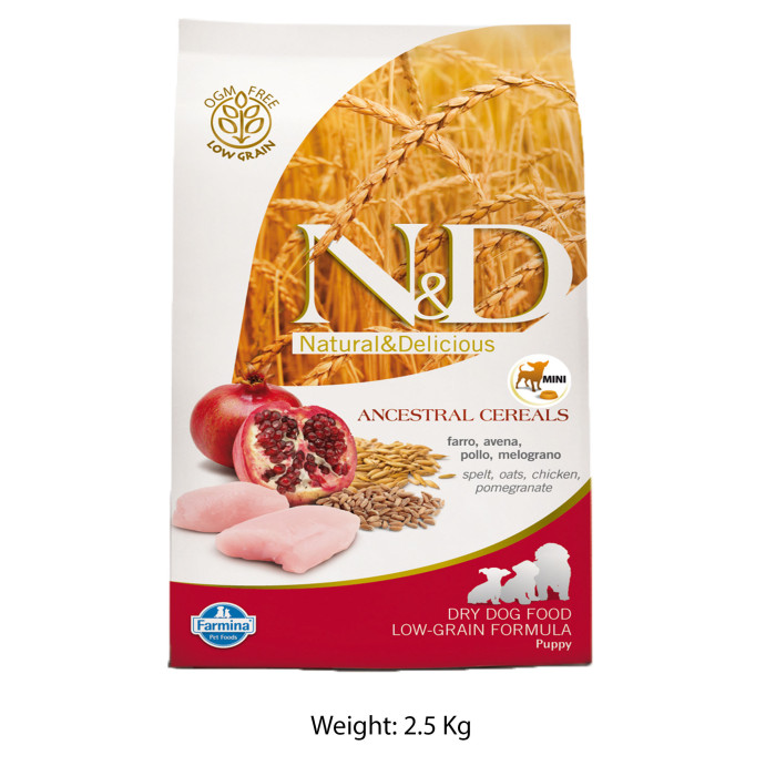 Farmina ND Mini Puppy Food Chicken And Pomegranate Low Grain 2.5 Kg