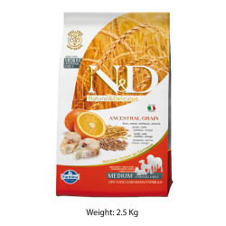 Farmina ND Medium Adult Dog Food Codfish And Orange Low Grain 2.5 Kg