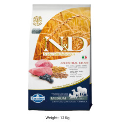 Farmina ND Medium Adult Dog Food Lamb And Blueberry Low Grain 12 Kg