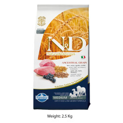 Farmina ND Medium Adult Dog Food Lamb And Blueberry Low Grain 2.5 Kg