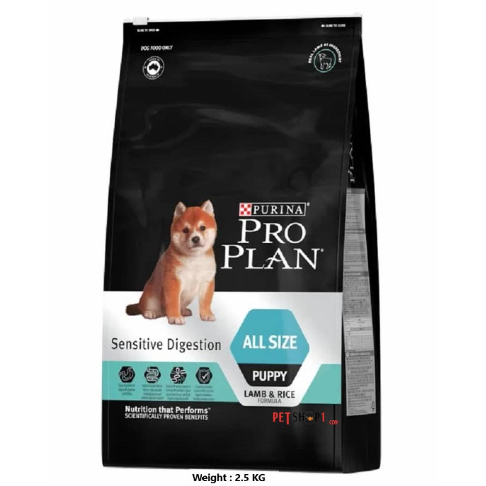 Purina Pro Plan All Size Puppy Food Sensitive Digestion Lamb And Rice 2.5 Kg