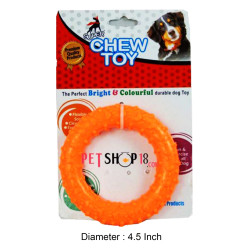 Super Dog Dog Toy Round Rubber Ring Medium Orange