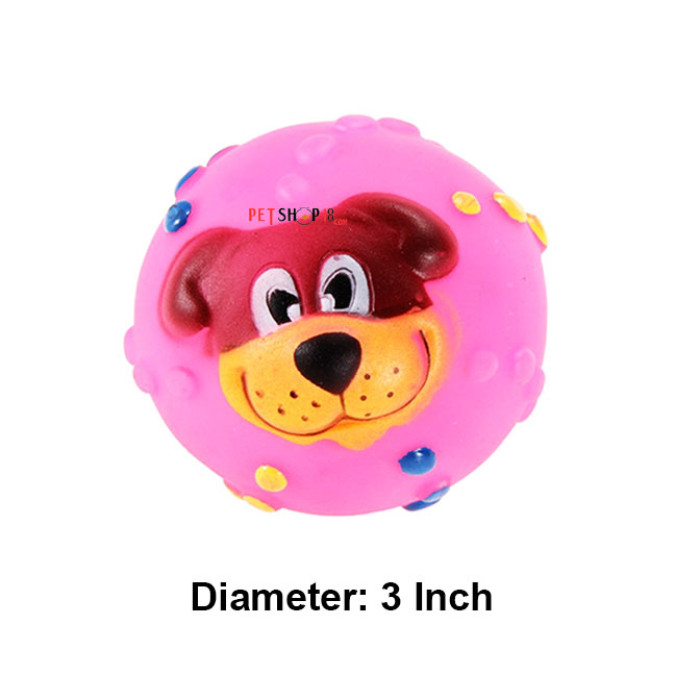 Super Dog Dog Toys Rubber Dog Faced Ball