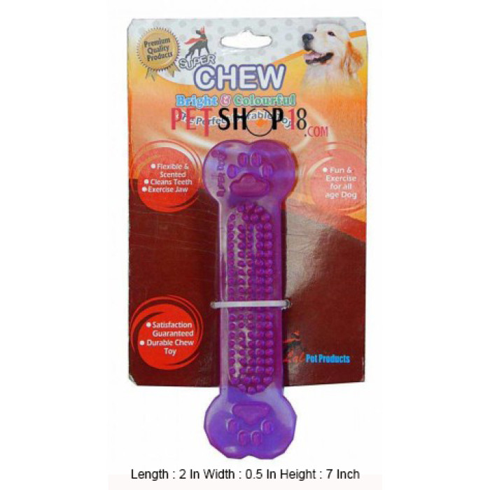 Super Dog Dog Toy Transparent Rubber Bone Large