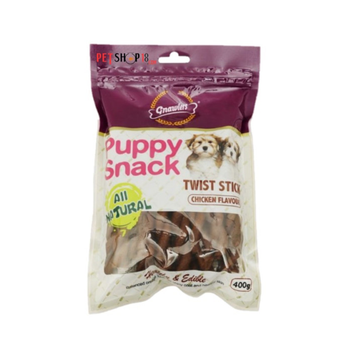 Gnawlers Dog Treats Puppy Snack Twist Stick Chicken 400 Gm