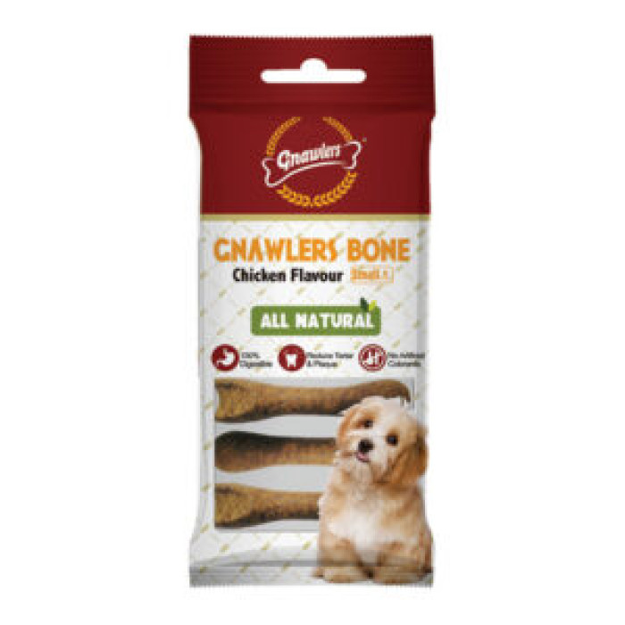 Gnawlers Dog Treats Chicken Bone 3 Inch 6 In 1
