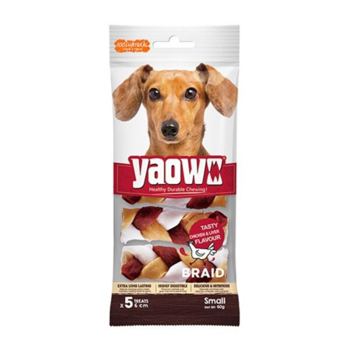 Gnawlers Dog Treats Yaowo Braid Tasty Chicken And Liver Small 60 Gm