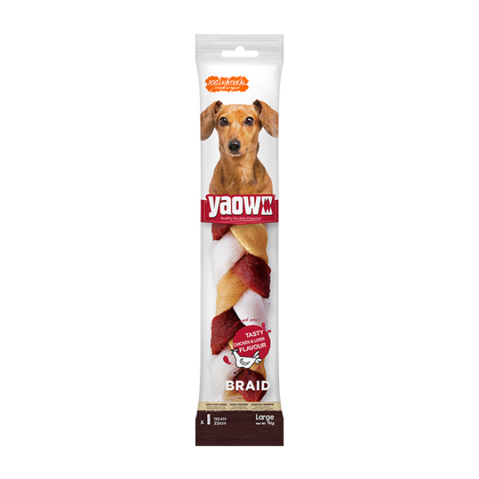 Gnawlers Dog Treats Yaowo Braid Tasty Chicken And Liver Large 90 Gm