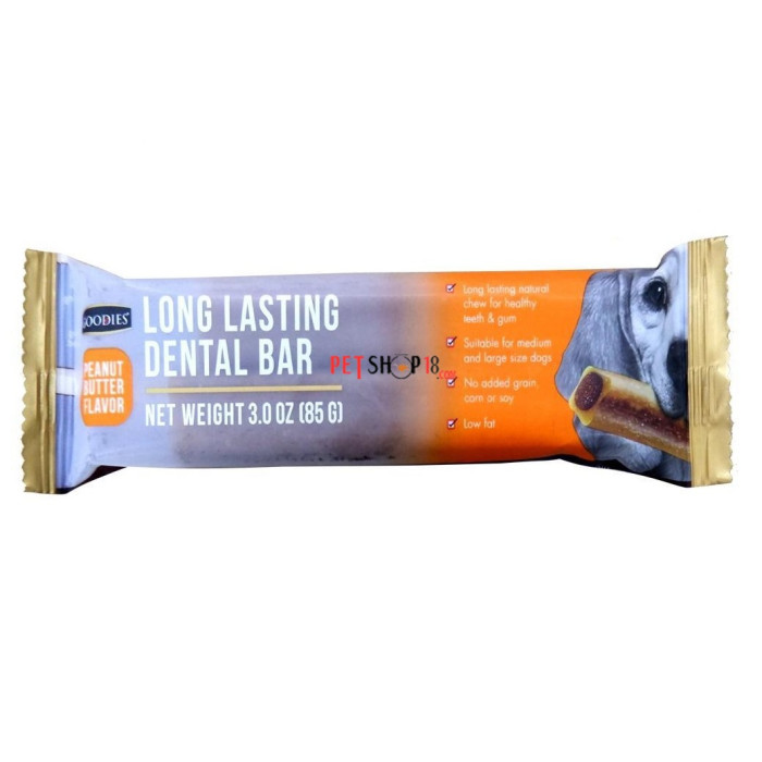 Goodies Dog Treats Long Lasting Dental Bar Peanut Butter Flavor 85 Gm