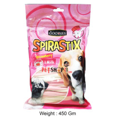 Goodies Dog Treats Spirastix Strawberry And Milk 450 Gm