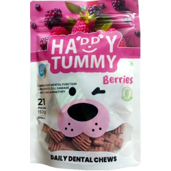 Happy Tummy Dog Treats Dental Chews Berries 150 Gm