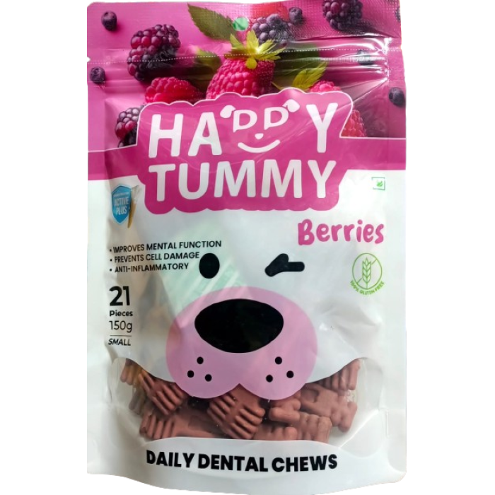 Happy Tummy Dog Treats Dental Chews Berries 150 Gm