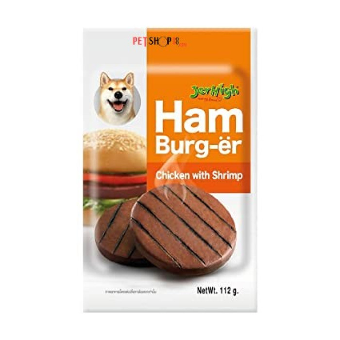Jerhigh Dog Treats Ham Burger Chicken With Shrimp 112 Gm
