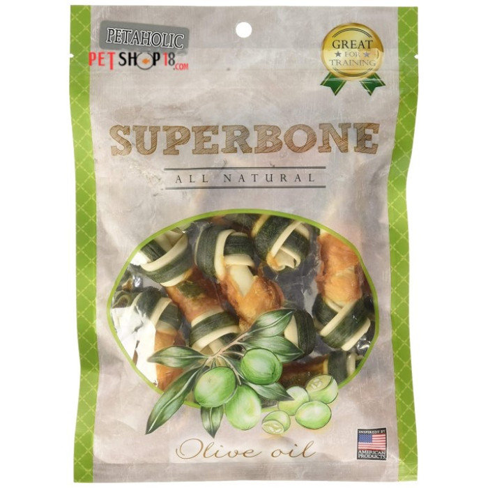 Super Bone Dog Treats Olive Oil Flavor Knotted 7 Pieces