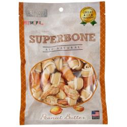 Super Bone Dog Treats Peanut Butter Flavor Knotted 7 Pieces