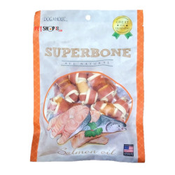 Super Bone Dog Treats Salmon Oil Flavor Knotted 7 Pieces