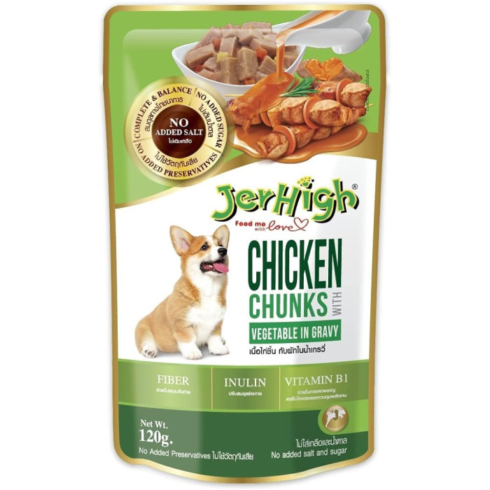 Jerhigh Dog Treats Chicken And Vegetable Gravy 120 Gm