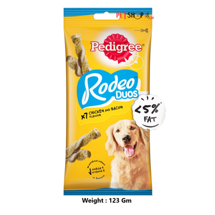 Pedigree Dog Treats Rodeo Duos Chicken And Bacon 123 Gm