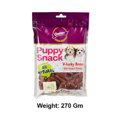 Gnawlers Dog Treats Puppy Snack V Lucky Bone With Chicken Flavor 270 gm