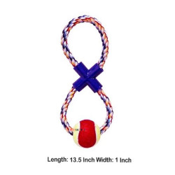 Super Dog Dog Toy Cotton X Knot Eight Shape Rope Toy With Tennis Ball