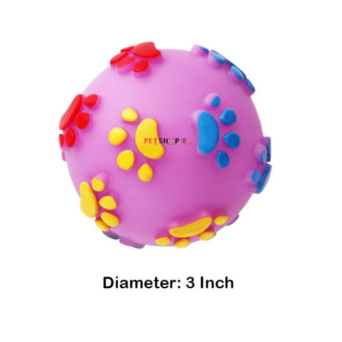 Super Dog Toys Paw Printed Rubber Ball Medium