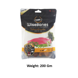 Gnawlers Dog Treats Large Breed Wise Bone Turkey With Parsley 200 Gm