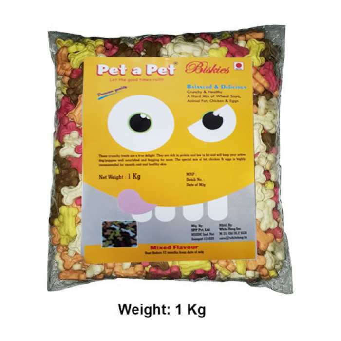 Pet A Pet Dog Treats Puppy Mix Flavour Biscuit 1 Kg