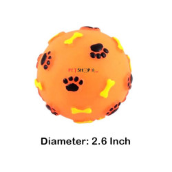 Super Dog Dog Toy Paw And Bone Printed Rubber Ball Small